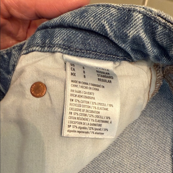 American Eagle Blue Bootcut 90s Denim Jeans with front slits - Picture 3 of 4